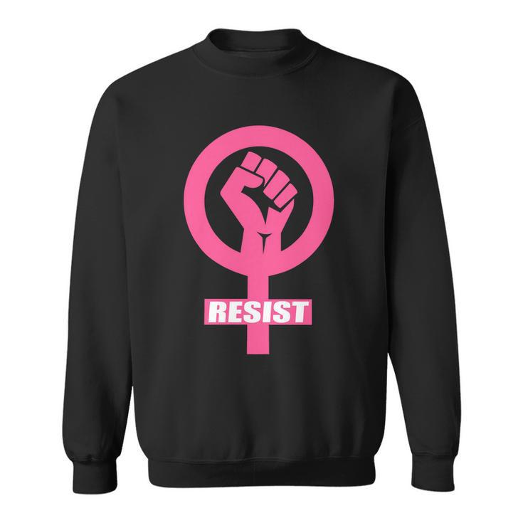 Resist Fist Womens Rights Logo Anti Trump Protest Sweatshirt