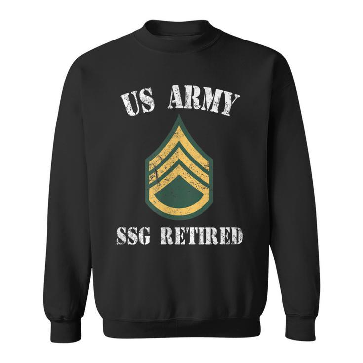 Retired Army Staff Sergeant Military Veteran Retiree  Men Women Sweatshirt Graphic Print Unisex