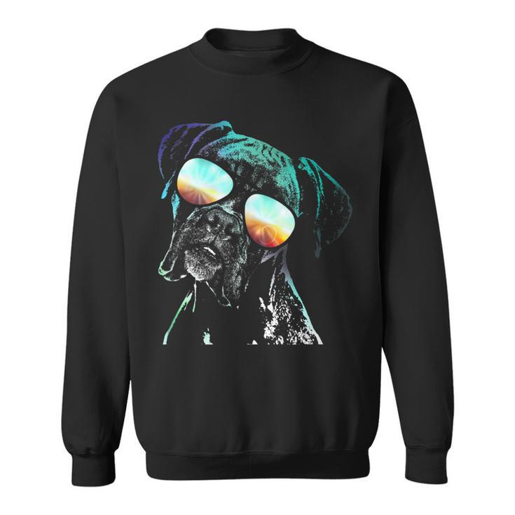 Retro Disco Dog Boxer Dog Sweatshirt