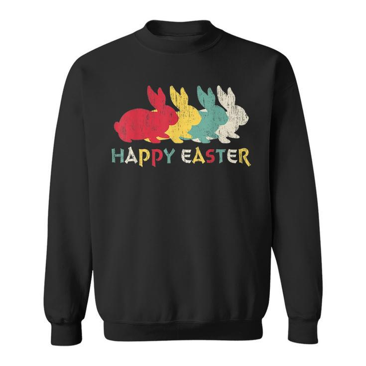 Retro Easter Bunny Vintage Colorful Rabbit Cute Happy Easter V2 Sweatshirt