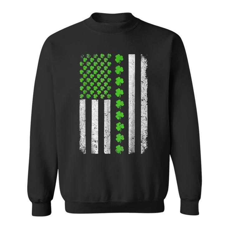 Retro Irish American Flag Distressed Flag St Patricks Day Sweatshirt