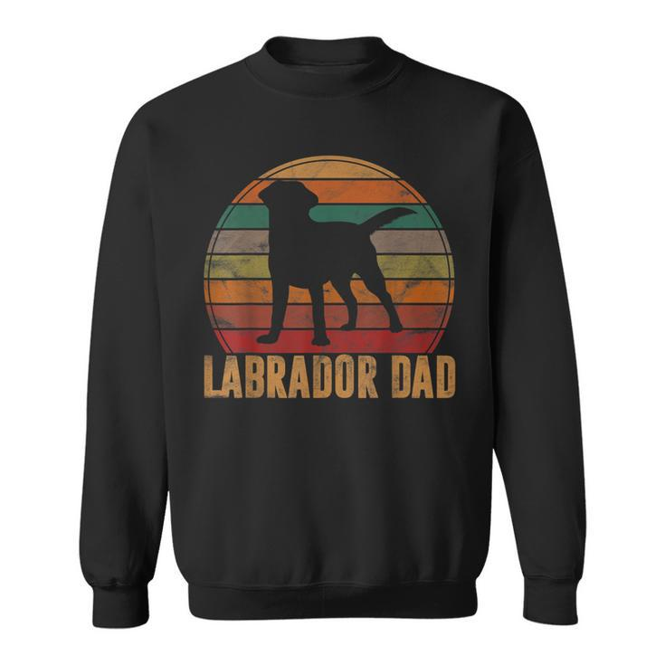 Retro Labrador Dad Gift Dog Daddy Golden Black Lab Father  Sweatshirt