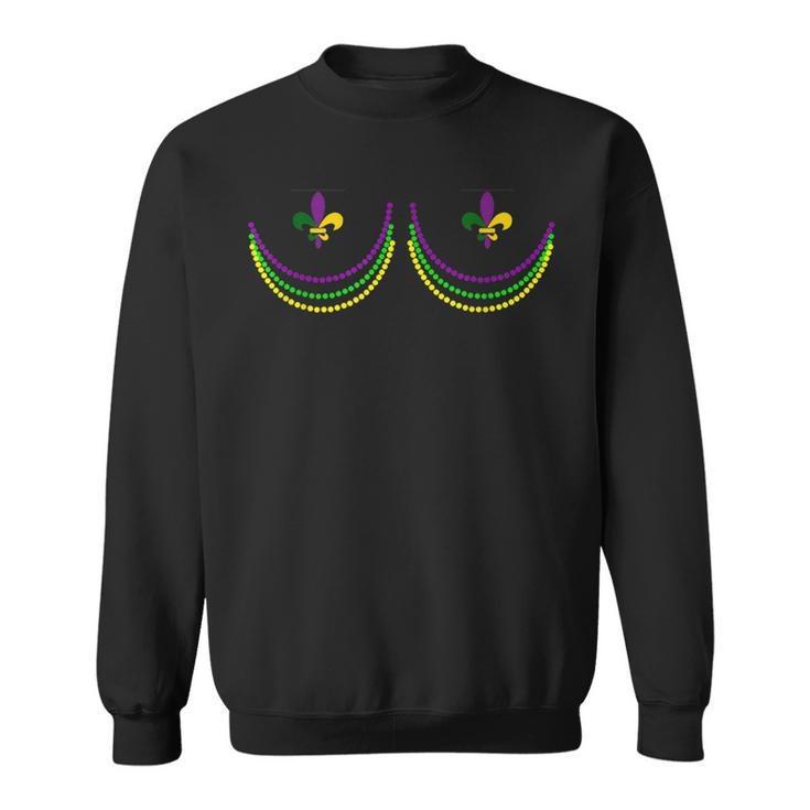 Retro Mardi Gras Pun Outline Girls Friends  Sweatshirt