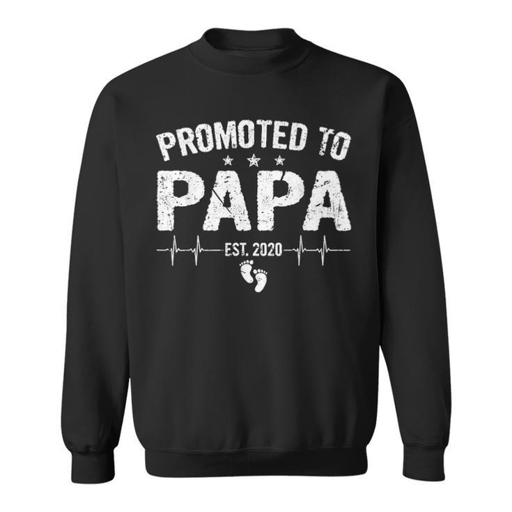Retro Promoted To Papa Est 2020 Fathers Day New Grandpa Sweatshirt