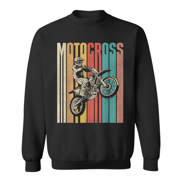 Retro Vintage Dirt Bike Mx Bike Rider Motocross  Sweatshirt