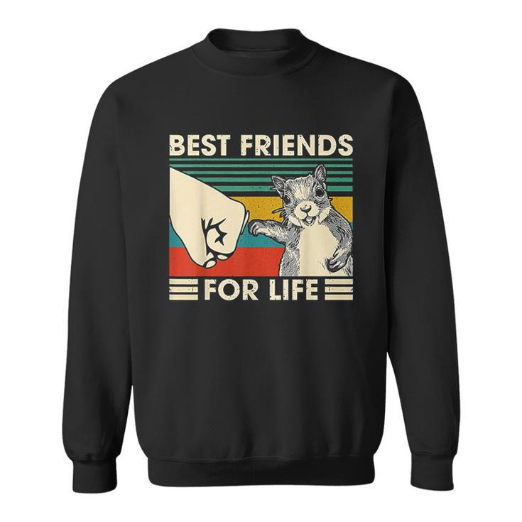 Retro Vintage Squirrel Best Friend For Life Fist Bump V2 Men Women Sweatshirt Graphic Print Unisex