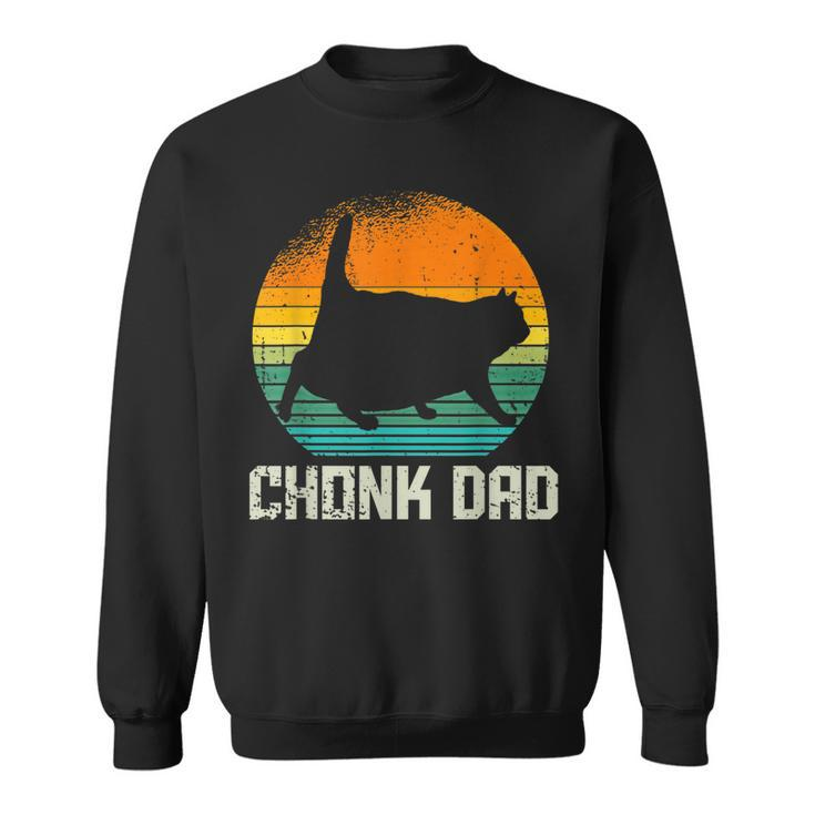 Retro Vintage Style Funny Fat Daddy Cat Meme Chonk Cat Dad  Sweatshirt