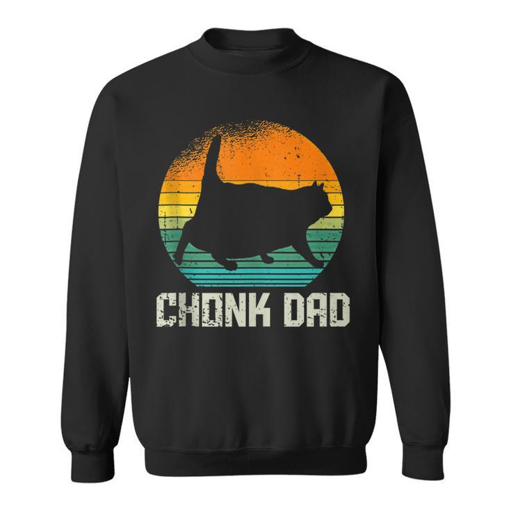 Retro Vintage Style Funny Fat Daddy Cat Meme Chonk Cat Dad  V2 Sweatshirt