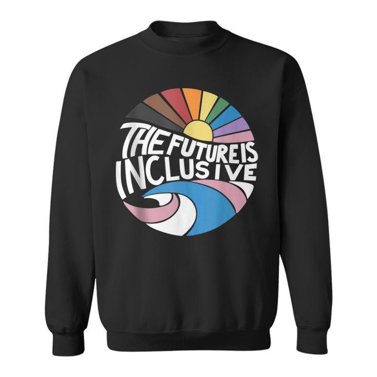 Retro Vintage The Future Is Inclusive Lgbt Gay Rights Pride  Sweatshirt