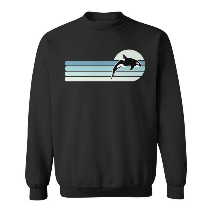 Retro Whale Orca   Sweatshirt