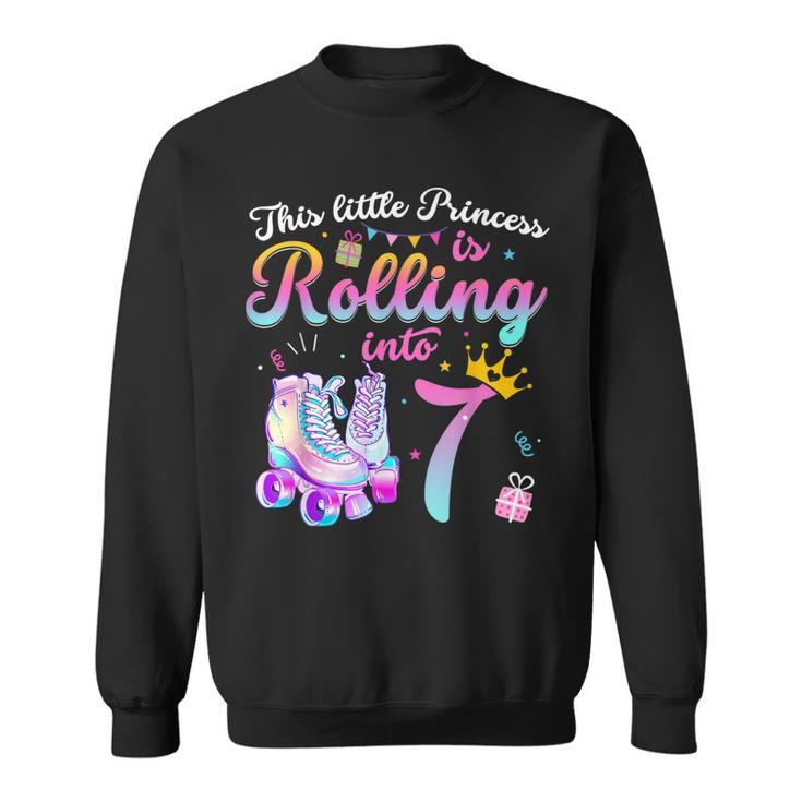 Roller Skate 7Th Birthday  7 Year Old Girl Party Outfit  Sweatshirt