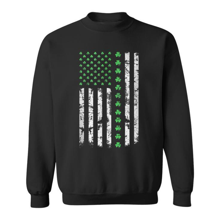 Saint Pattys Irish St Patricks Day Shamrock American Flag  V2 Sweatshirt