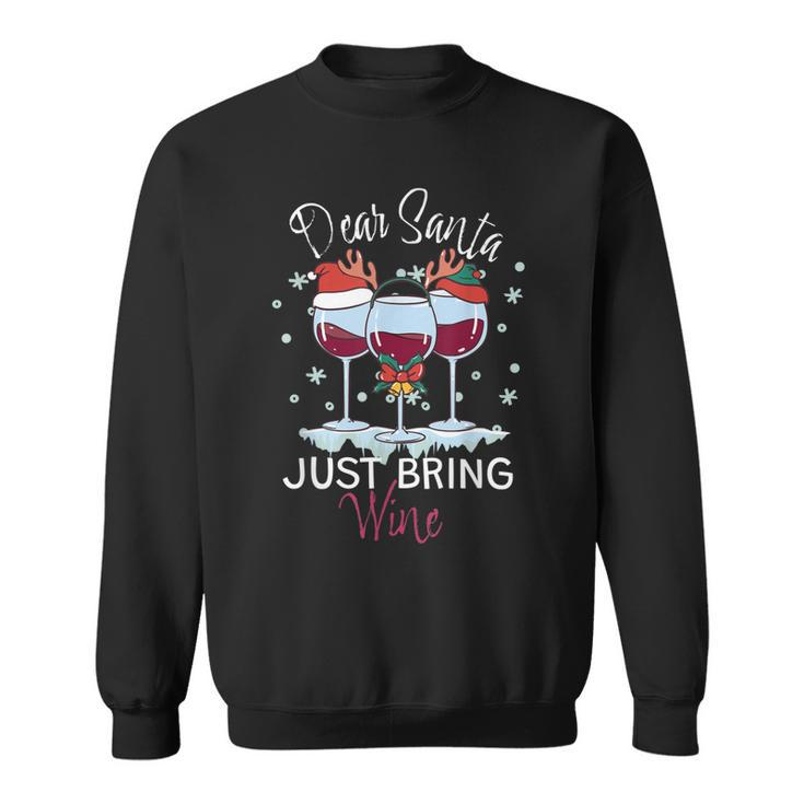 Santa Bring Einfach Wein Sweatshirt