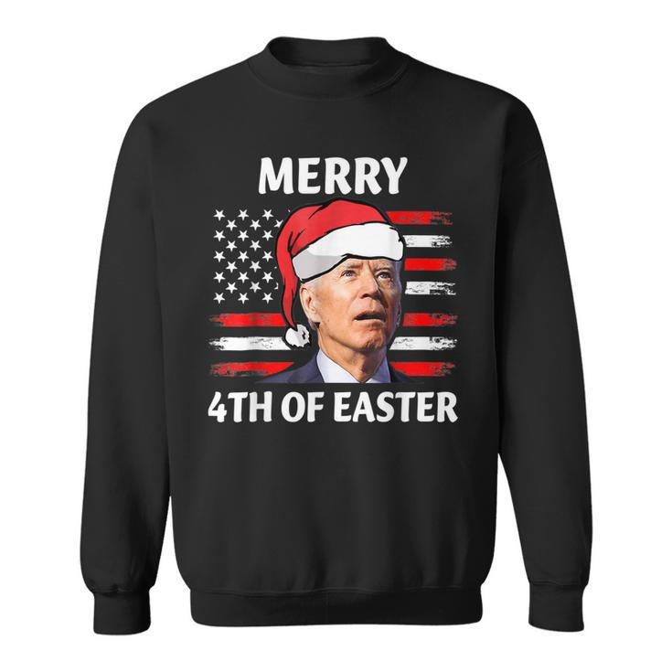 Santa Joe Biden Confused Happy Easter Christmas America Flag  V11 Men Women Sweatshirt Graphic Print Unisex