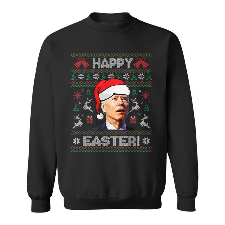 Santa Joe Biden Happy Easter Ugly Christmas  V11 Men Women Sweatshirt Graphic Print Unisex