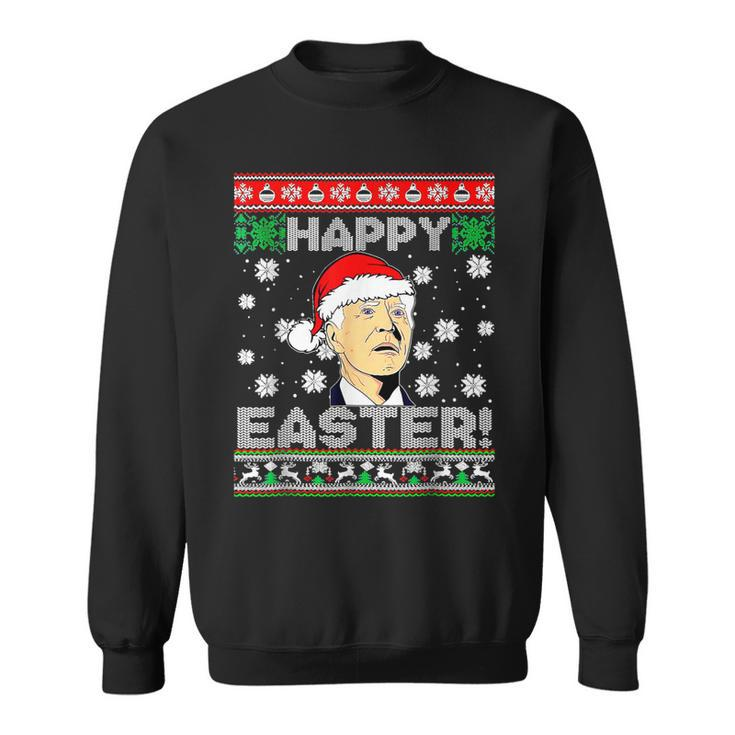 Santa Joe Biden Happy Easter Ugly Christmas  V13 Men Women Sweatshirt Graphic Print Unisex