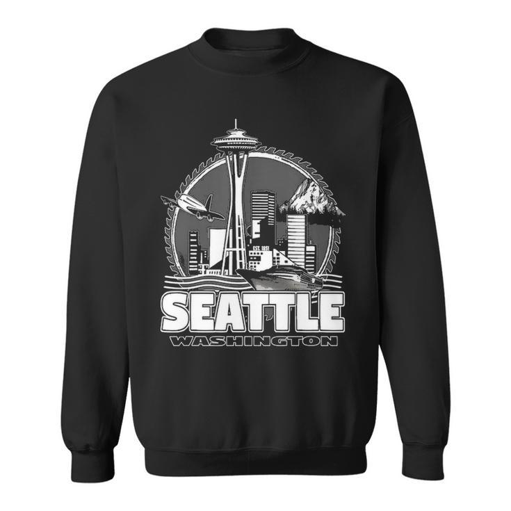 Seattle Pacific Northwest Emerald City Space Needle Souvenir Sweatshirt
