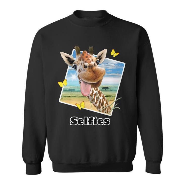 Selfies - Funny Giraffe Selfie Sweatshirt