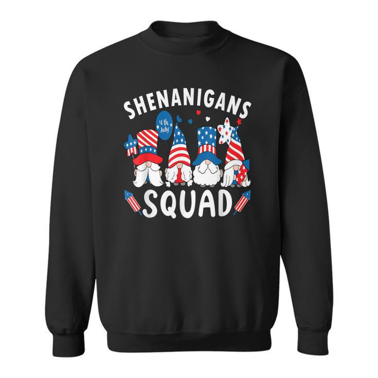 Shenanigans Squad 4Th Of July Gnomes Usa Men Women Sweatshirt Graphic Print Unisex