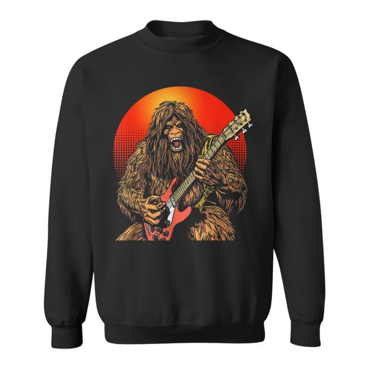 Shredsquatch Bigfoot Heavy Metal Electric Guitar Rock & Roll  Sweatshirt