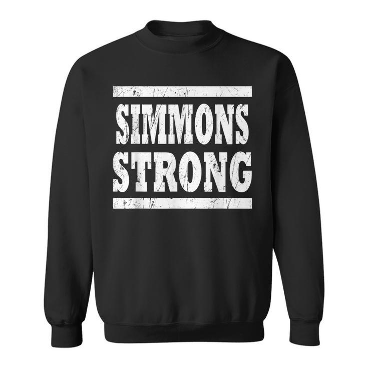 Simmons Strong Squad Family Reunion Last Name Team Custom Sweatshirt