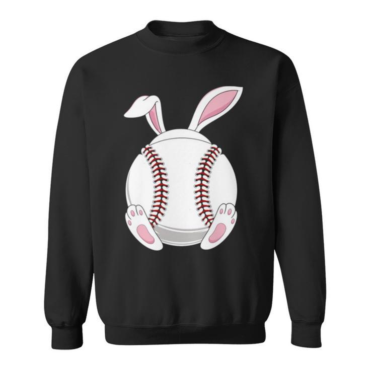 Simple Design Easter Baseball Cute Bunny Happy Easter Ball Sweatshirt