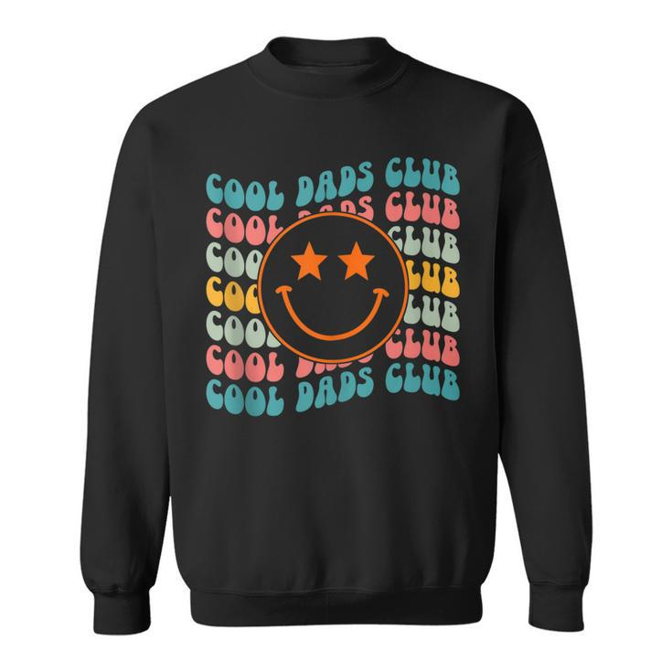 Smile Face Cool Dads Club Retro Groovy Fathers Day Hippie  Sweatshirt