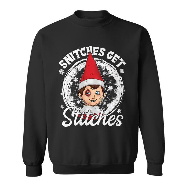 Snitches Get Stitches The Elf Xmas Funny Christmas V2 Sweatshirt
