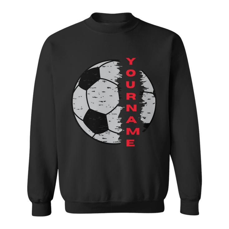 Soccer Custom Name Vintage Sport Lover Sport Player Personalized Gift Men Women Sweatshirt Graphic Print Unisex