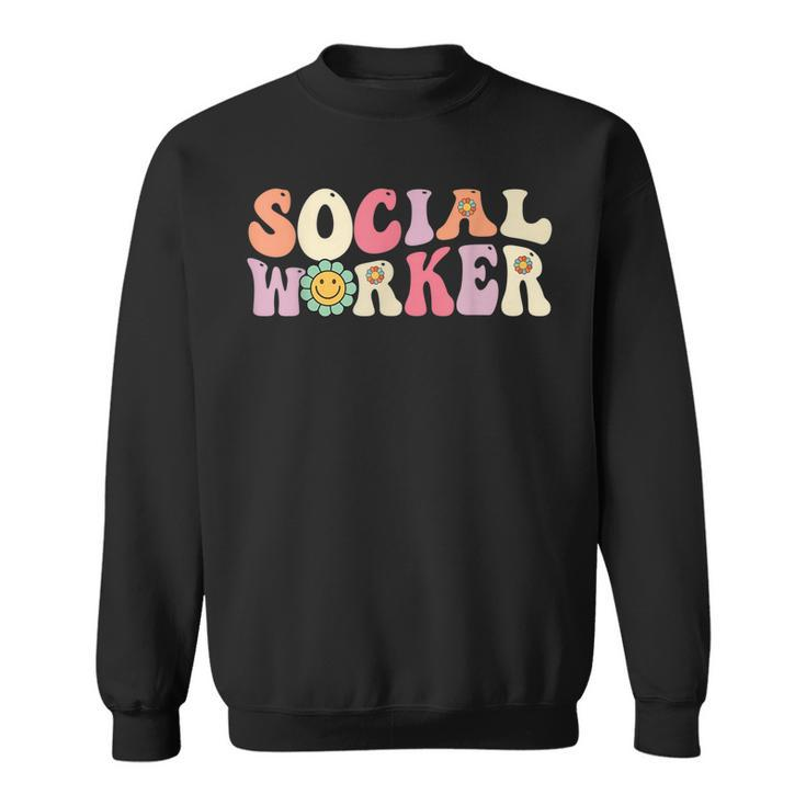 Social Worker Groovy Retro Vintage 60S 70S Design  Sweatshirt