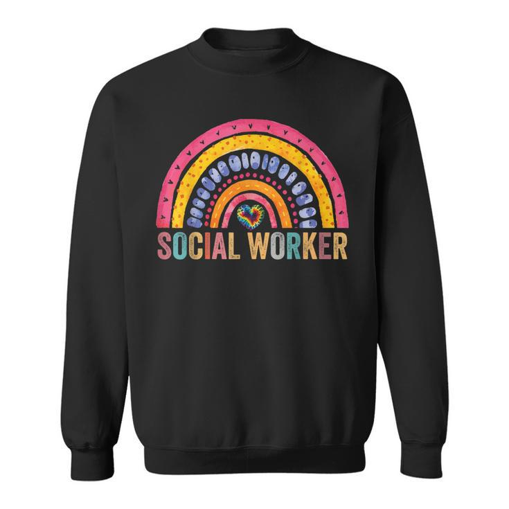 Social Worker Rainbow 2023 School Social Worker  Sweatshirt