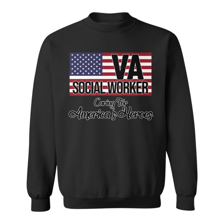 Social Worker Va Usa Flag Social Work Month Graphic   Sweatshirt