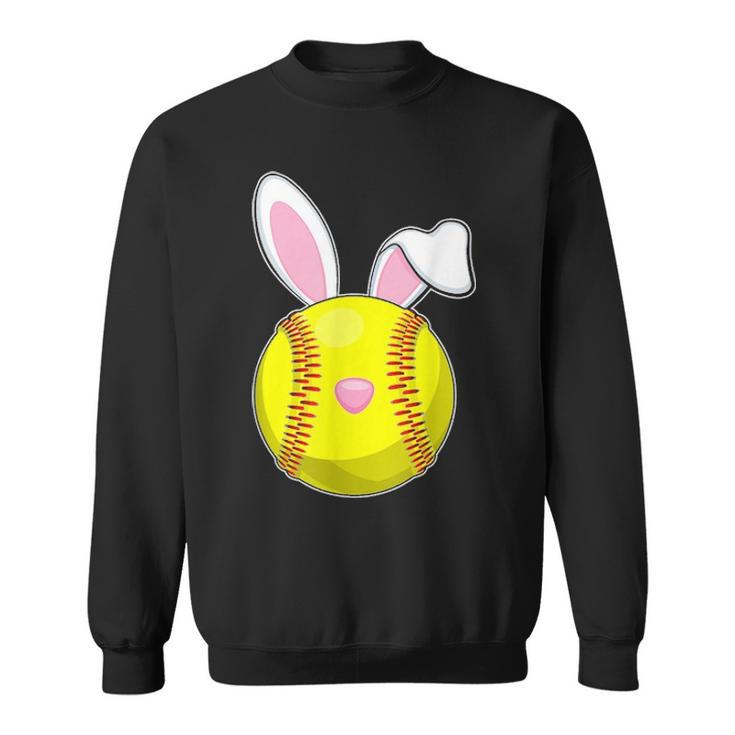 Softball Easter Bunny Rabbit Ears Sports Sweatshirt