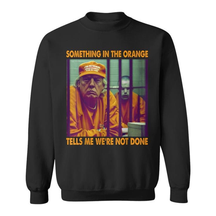 Something In The Orange Tells Me Were Not Done Donald Trump  Sweatshirt
