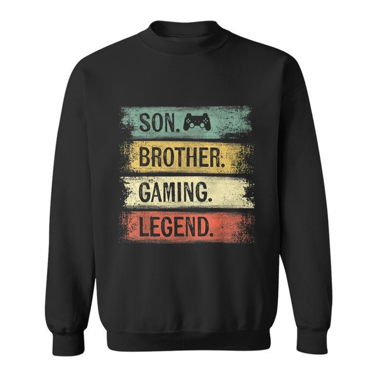 Son Brother Gaming Legend Vintage Gift For Gamer Teen Boys Sweatshirt