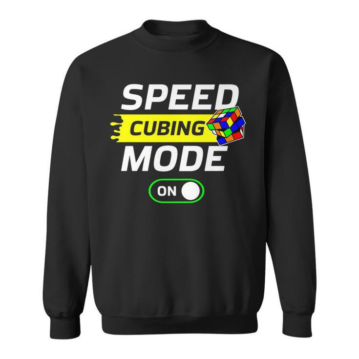 Speed Cubing Mode On Funny Cuber Speed Cubing Puzzles Math   Sweatshirt