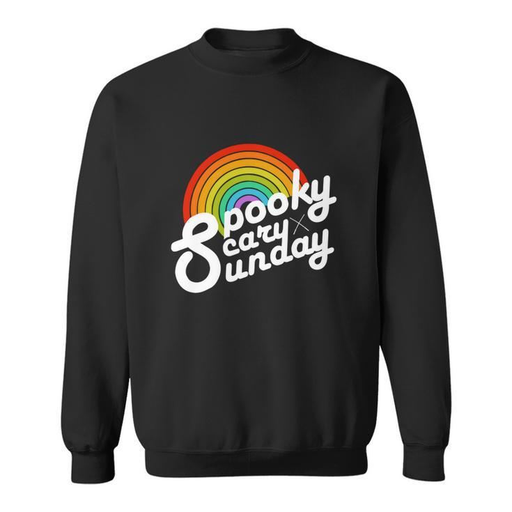 Spooky Scary Sunday Rainbow Funny Spooky Scary Sunday Trendy Sweatshirt