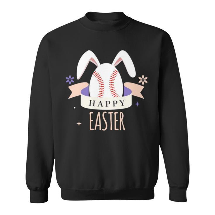 Sport Bunny Baseball Easter Day Egg Rabbit Baseball Ears Funny Sweatshirt