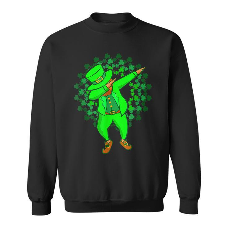 St Patricks Day Dabbing Leprechaun Irish Green  Sweatshirt