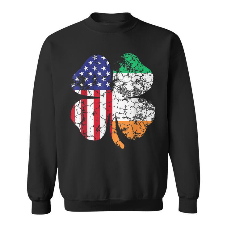 St Patricks Day Irish American Flag Shamrock V2 Sweatshirt