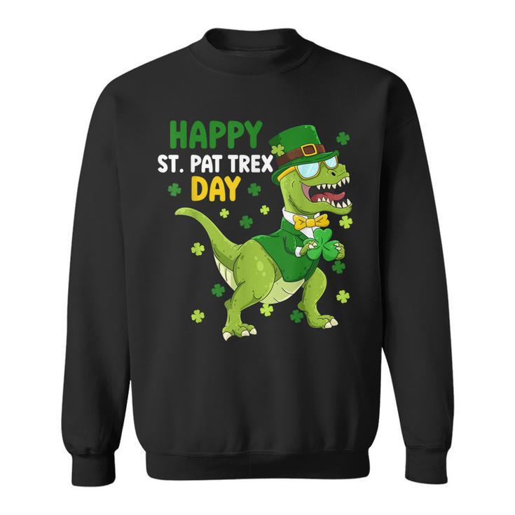 St Patricks Day Leprechaun Dinosaur Dino Happy St Pat Trex  Sweatshirt