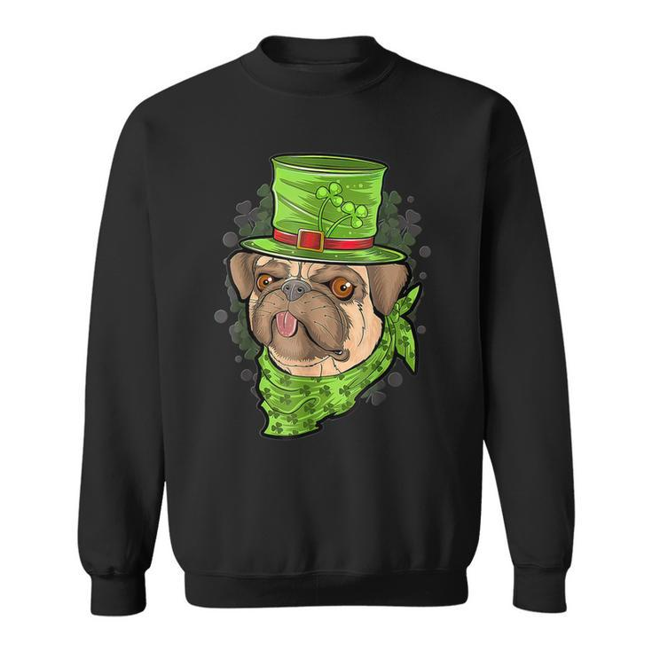 St Patricks Day Pug Puppy Dog Gift Lover Dog  Sweatshirt