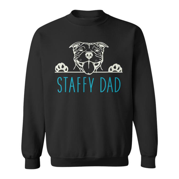 Staffy Dad With Staffordshire Bull Terrier Dog  Sweatshirt