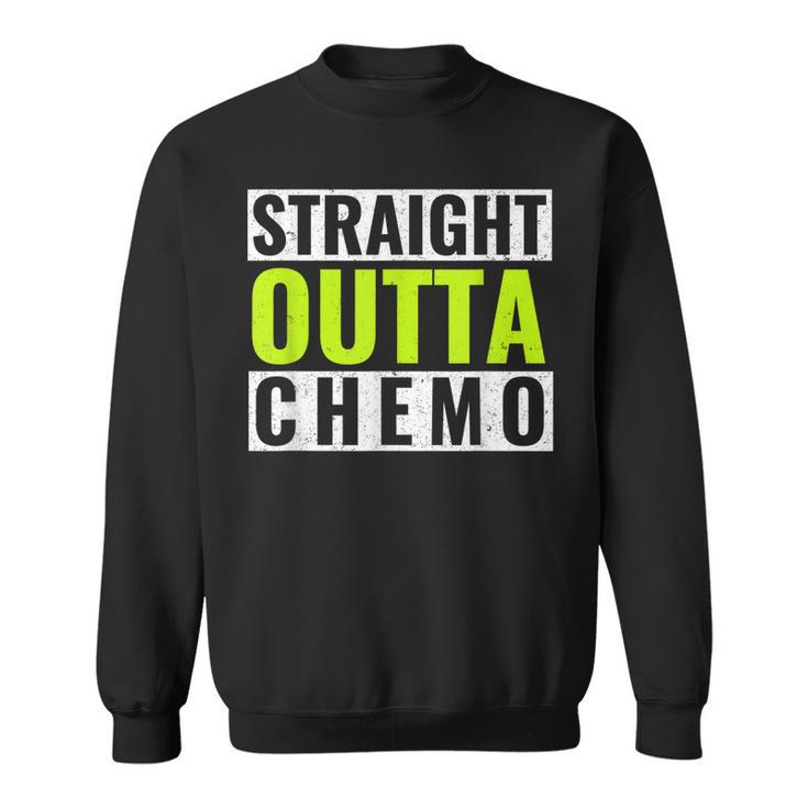 Straight Outta Chemo  Lime Green Lymphoma Cancer Men Women Sweatshirt Graphic Print Unisex