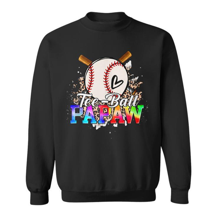 T- Ball Papaw Leopard Funny Baseball Happy Fathers Day  Sweatshirt