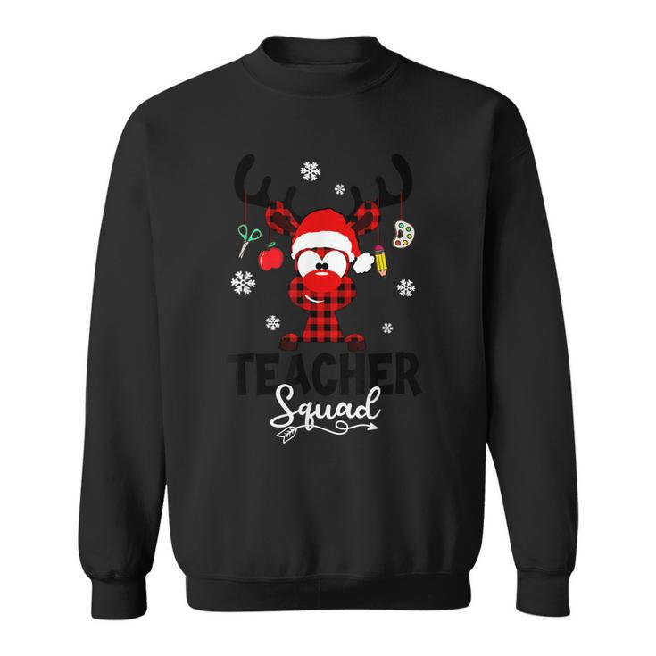 Teacher Squad Reindeer Funny Teacher Christmas Xmas  V25 Men Women Sweatshirt Graphic Print Unisex