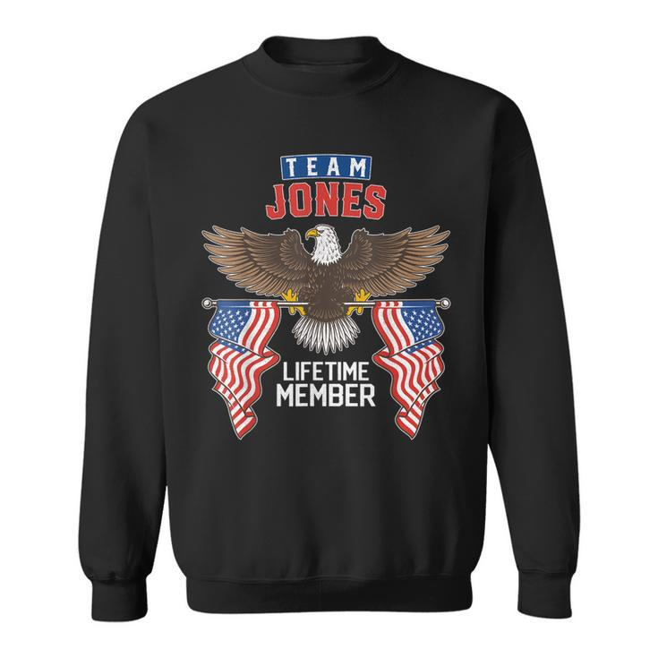 Team Jones Lifetime Member  Us Flag Sweatshirt