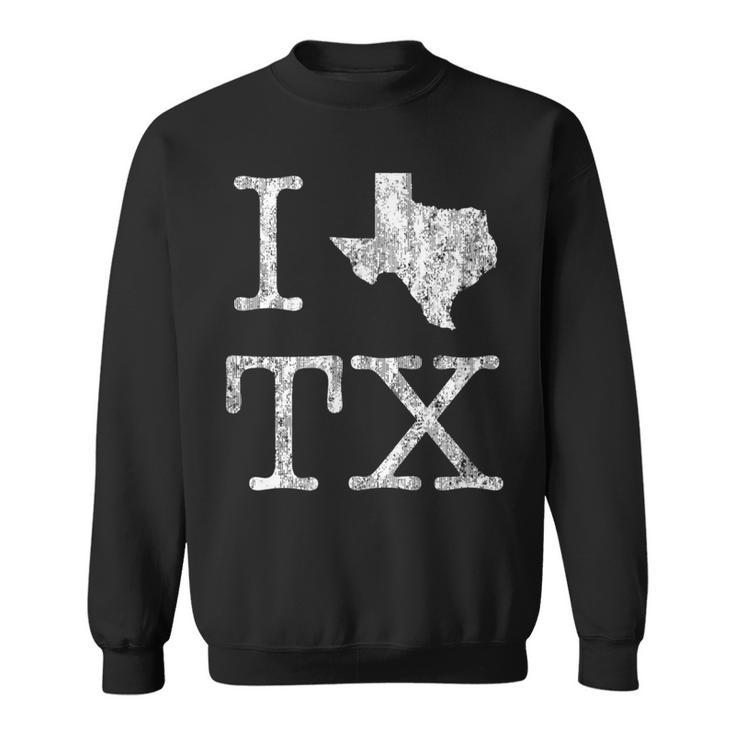Texas  Vintage I Love Heart Tx Texas  Sweatshirt