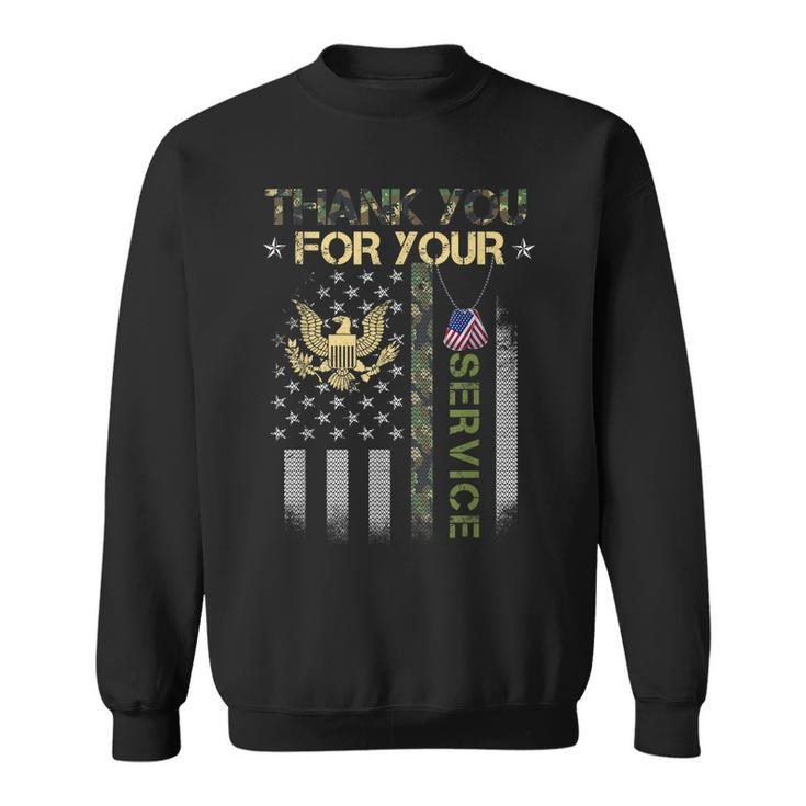 Thank You For Your Service Patriotic Usa Flag Veterans Day  Sweatshirt
