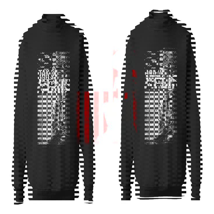 Thank You Veterans  Proud Veteran Day Dad Grandpa  V8 Sweatshirt